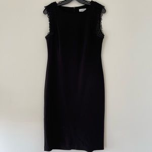 Calvin Klein Black Floral Sleeveless MIDI Dress Size 10